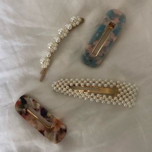Pearl and Marble Hair Pin Pack